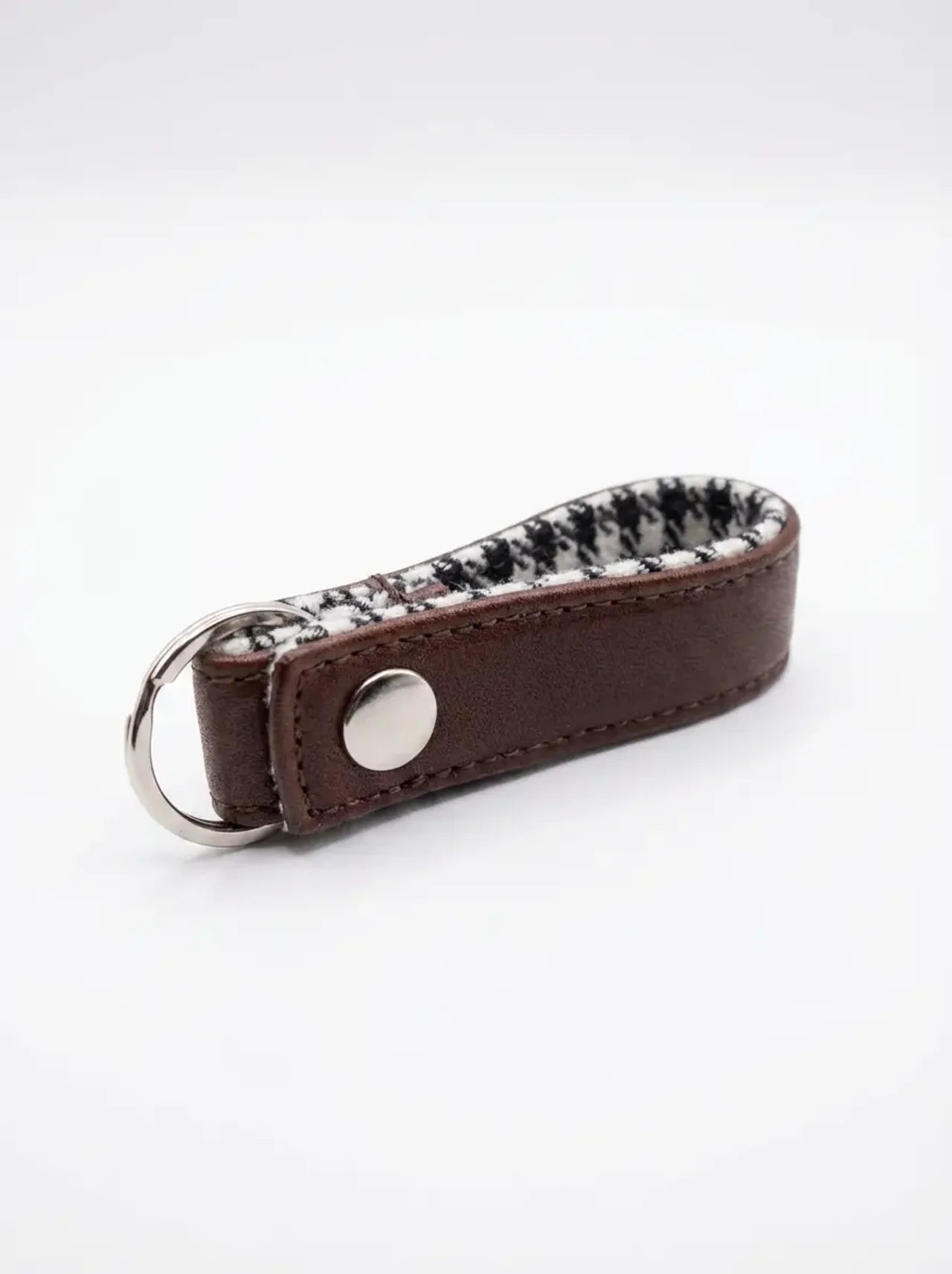 Houndstooth Keychain- Papaya