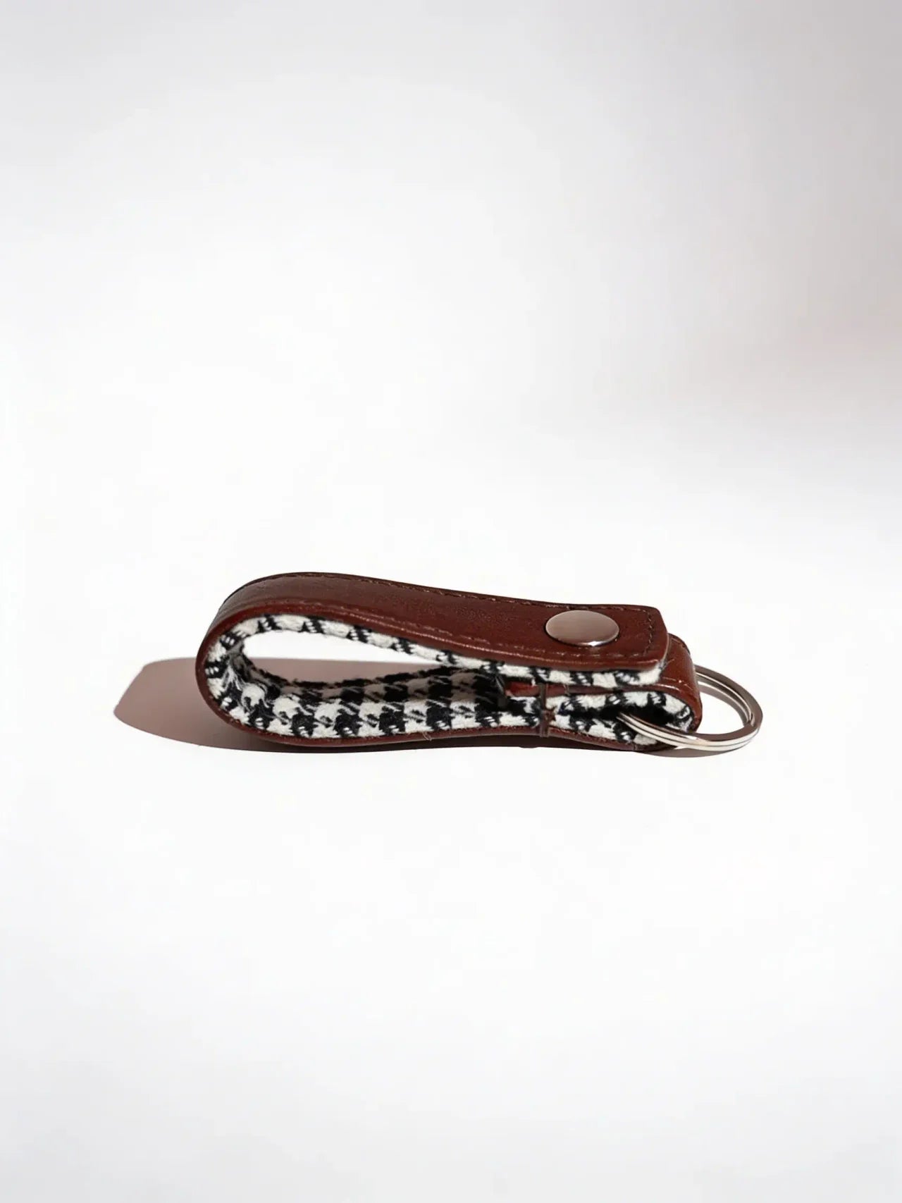 Houndstooth Keychain- Papaya