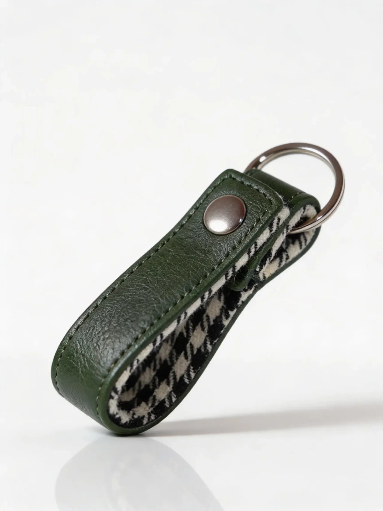 Houndstooth Keychain- Verde